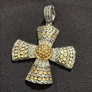 Gold and Silver Cross Pendant